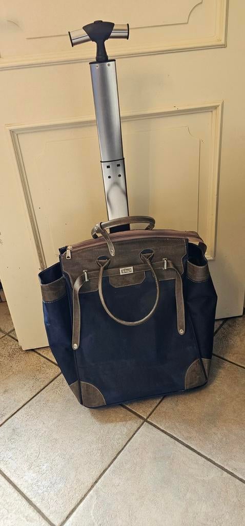 Donkerblauwe boodschappen trolley, Ophalen, Gebruikt, Blauw, 30 cm of meer