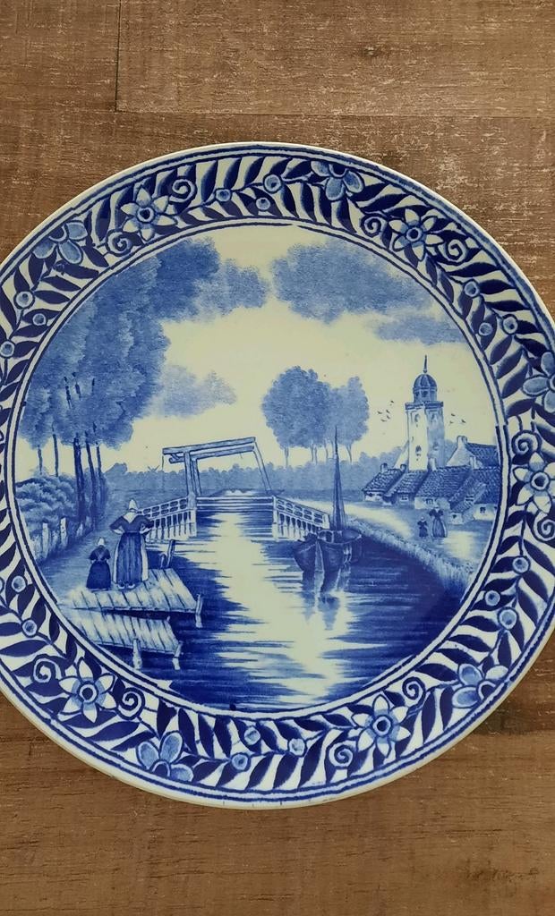Vintage Delfts Blauw Boch Frères Wandbord, Ophalen of Verzenden