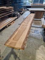 Massief Eiken Boomstam Plank - 312cm, Ophalen of Verzenden