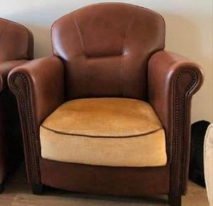 Fauteuil met poefje | Joris Design| schapenleer, Ophalen