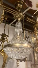 Antieke Franse kristallen basket kroonluchter, Huis en Inrichting, Ophalen of Verzenden, Zo goed als nieuw