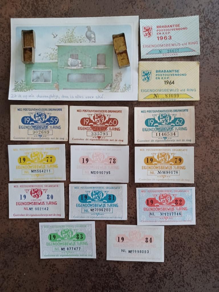 Eigendomsb.Postd.KOP+NPO 47x incl.Porto, Dieren en Toebehoren, Mannelijk, Postduif