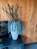 Robuuste vaas met opmaak, Huis en Inrichting, Ophalen, Steen, Gebruikt, Overige kleuren