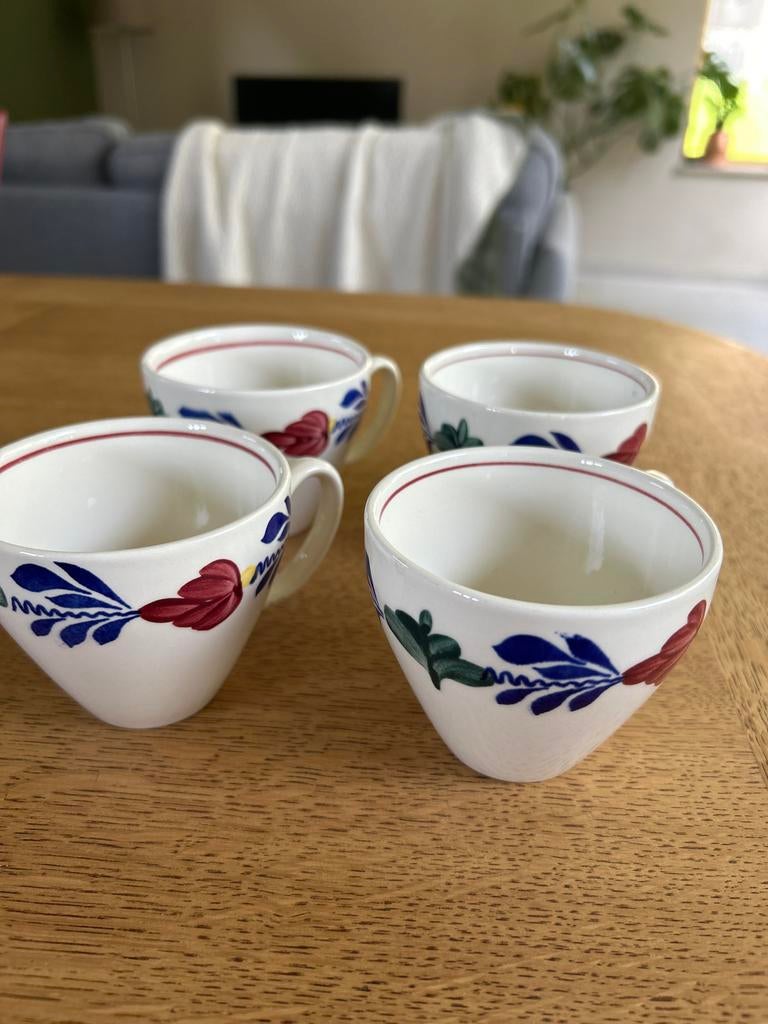 Set van 4 Boerenbont kopjes - Klassiek en charmant, Ophalen