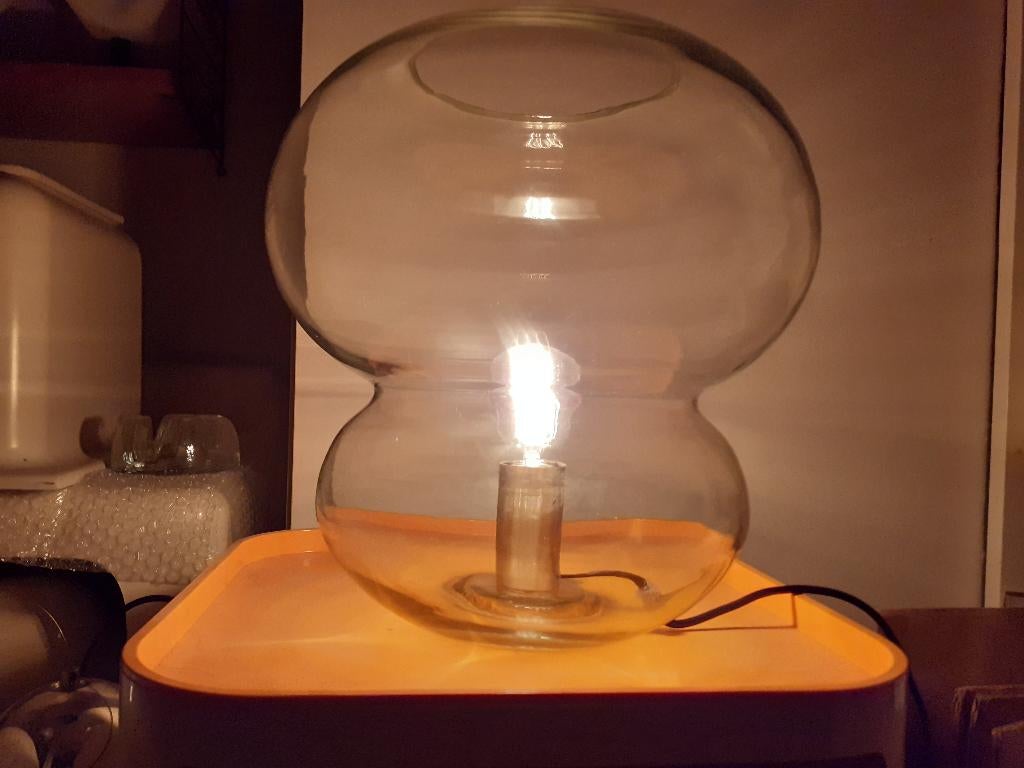 Glazen mushroom tafellamp retro jaren 60 70 vintage design, Gebruikt, ?, ?, ?