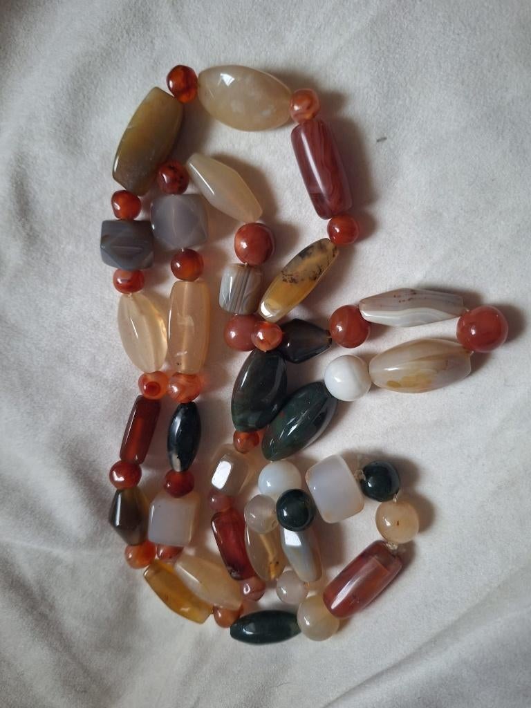 Ketting mooie oude agaatstenen, Sieraden, Tassen en Uiterlijk, Kettingen, Verzenden, Gebruikt, Steen of Mineraal