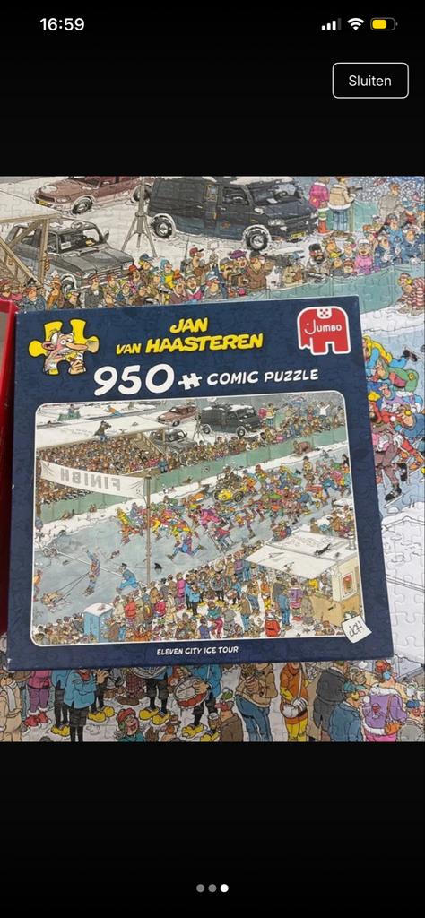 Jan van Haasteren Comic Puzzle - Elfstedentocht 950 stukjes, Ophalen of Verzenden, 500 t/m 1500 stukjes, Zo goed als nieuw, Legpuzzel