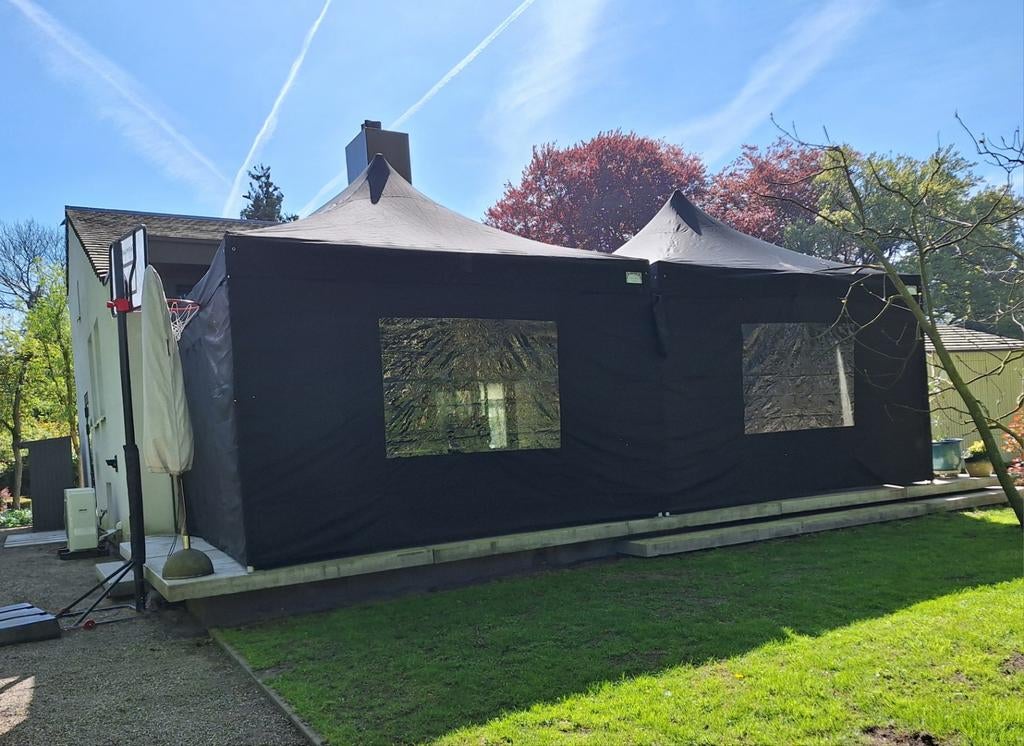 4X8 TENT TE HUUR INCLUSIEF OP/AFBOUWEN € 130,=, Ophalen of Verzenden