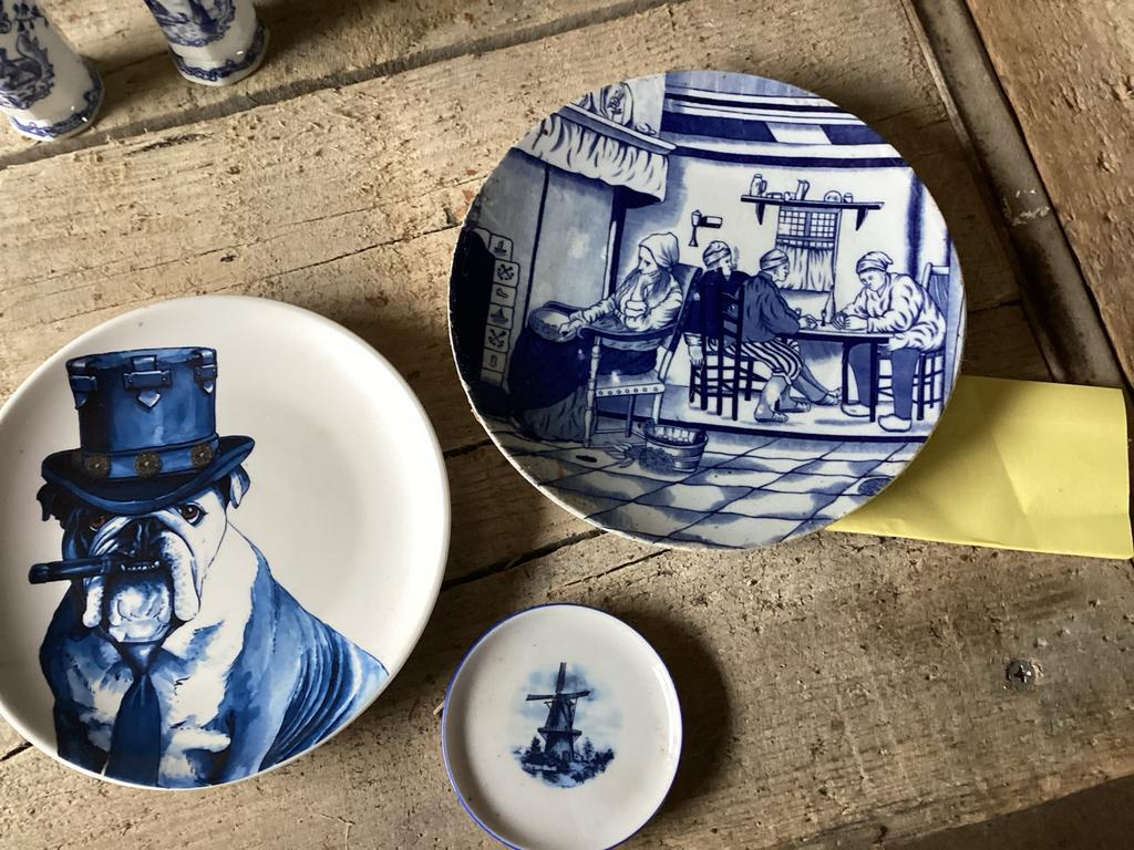 Heinen Delfts Blauw wandborden, Ophalen of Verzenden