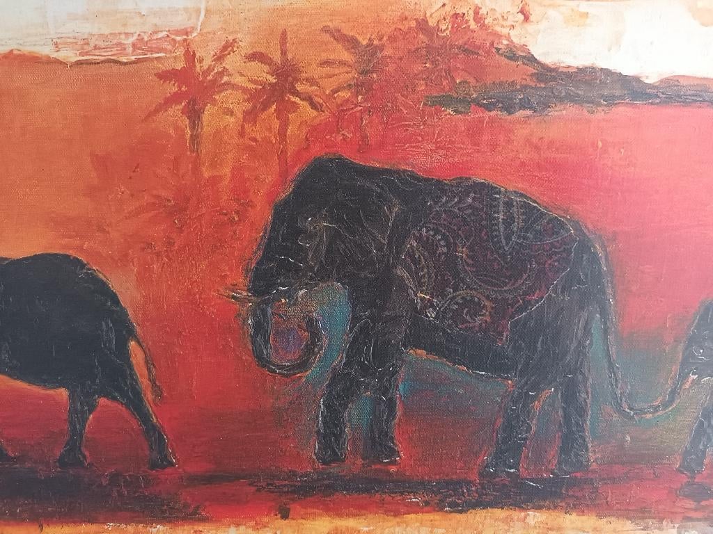 Print olifanten, mooie details, Ophalen, 50 tot 75 cm, 75 tot 100 cm, Print