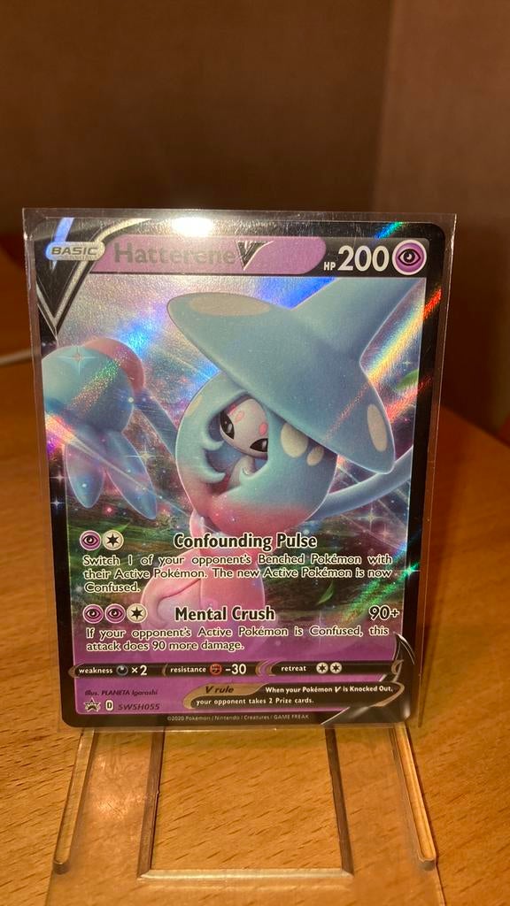 Pokemon Hatterene V Swsh promo 55 Sword&Shield 3,00 euro, Ophalen of Verzenden, Zo goed als nieuw