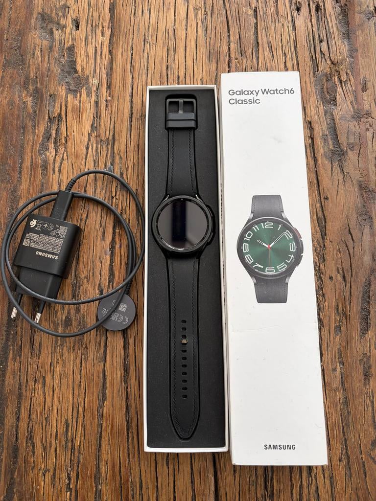 Samsung Galaxy Watch 6 Classic 47mm, Ophalen of Verzenden, Gebruikt, Zwart, Android