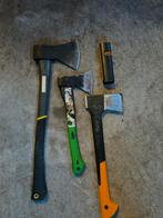 Fiskars bijl X11, Fiskars messenslijper en 2 andere bijlen, Ophalen