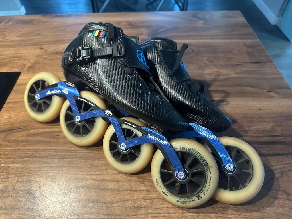 DoubleFF skeelers maat 42 complete set, Sport en Fitness, Skeelers, Ophalen of Verzenden, Zo goed als nieuw