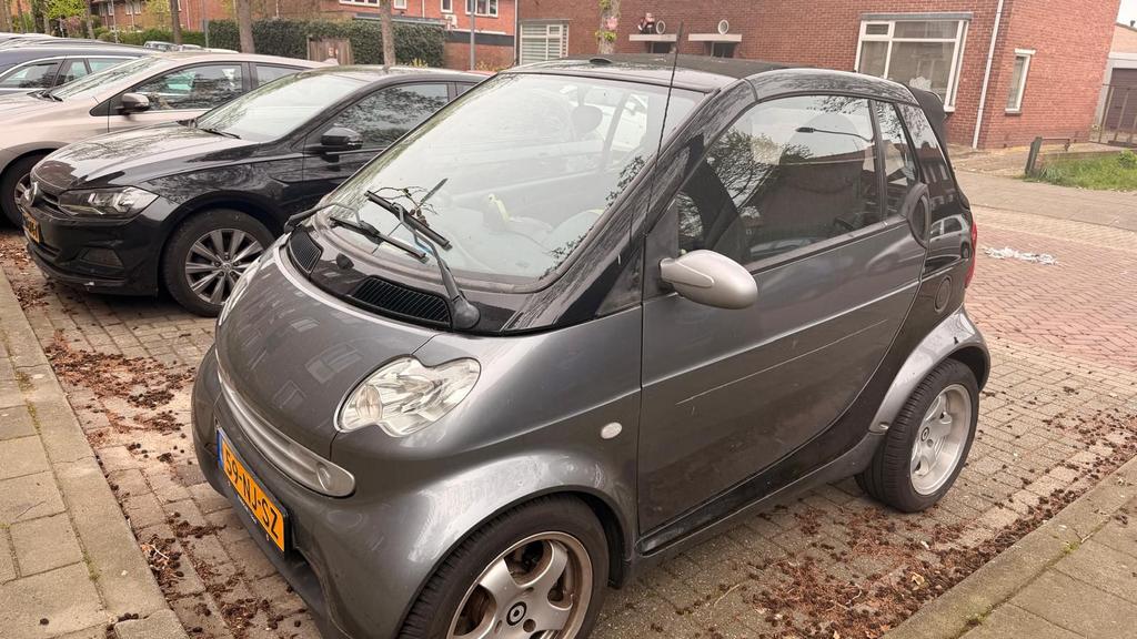 Smart 0.7 Cabrio 45KW 2003 Zwart, Auto's, Smart, 21 km/l, Achterwielaandrijving, Cabriolet, 61 pk