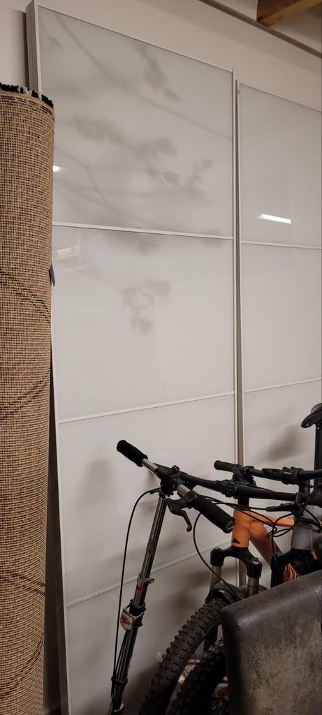 IKEA Pax deuren - Wit met aluminium frame, Ophalen, Gebruikt, 100 tot 150 cm, 200 cm of meer