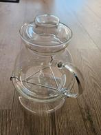 Glazen theepot met theelicht houder, Ophalen, Zo goed als nieuw