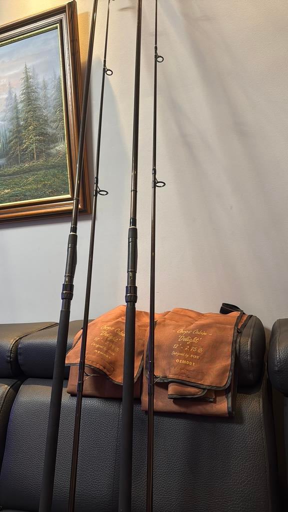 2 Unieke Fox Carps Cabin Delight 12ft-2.75lb, Ophalen, Gebruikt, Werphengel