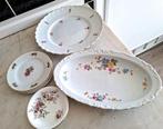 6 Brocante Bordjes met Roze Bloemen - o.a. Royal Albert, Ophalen of Verzenden