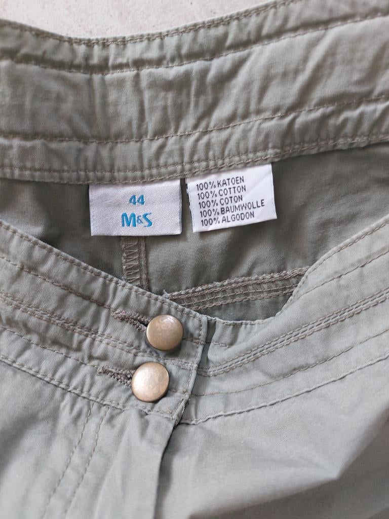 Twee MS  mode korte broeken, beige en groen, maat 44, MS Mode, Ophalen of Verzenden