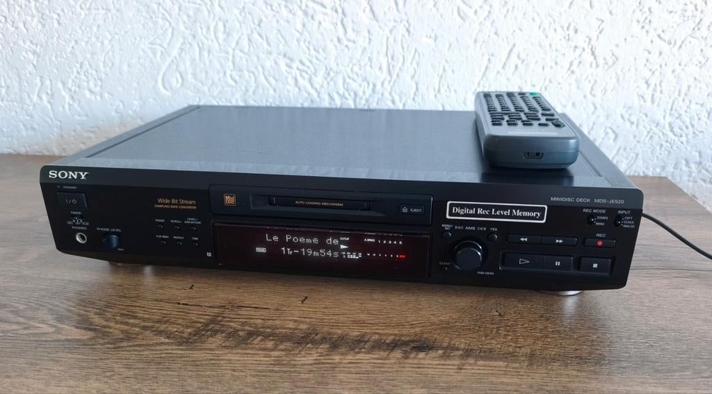 Sony MDS-JE520 MiniDisc Deck met afstandsbediening, Audio, Tv en Foto, Walkmans, Discmans en Minidiscspelers, Minidisc-speler
