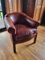 Leren stoel chesterfield stijl, Huis en Inrichting, Fauteuils, Ophalen, Gebruikt, 75 tot 100 cm