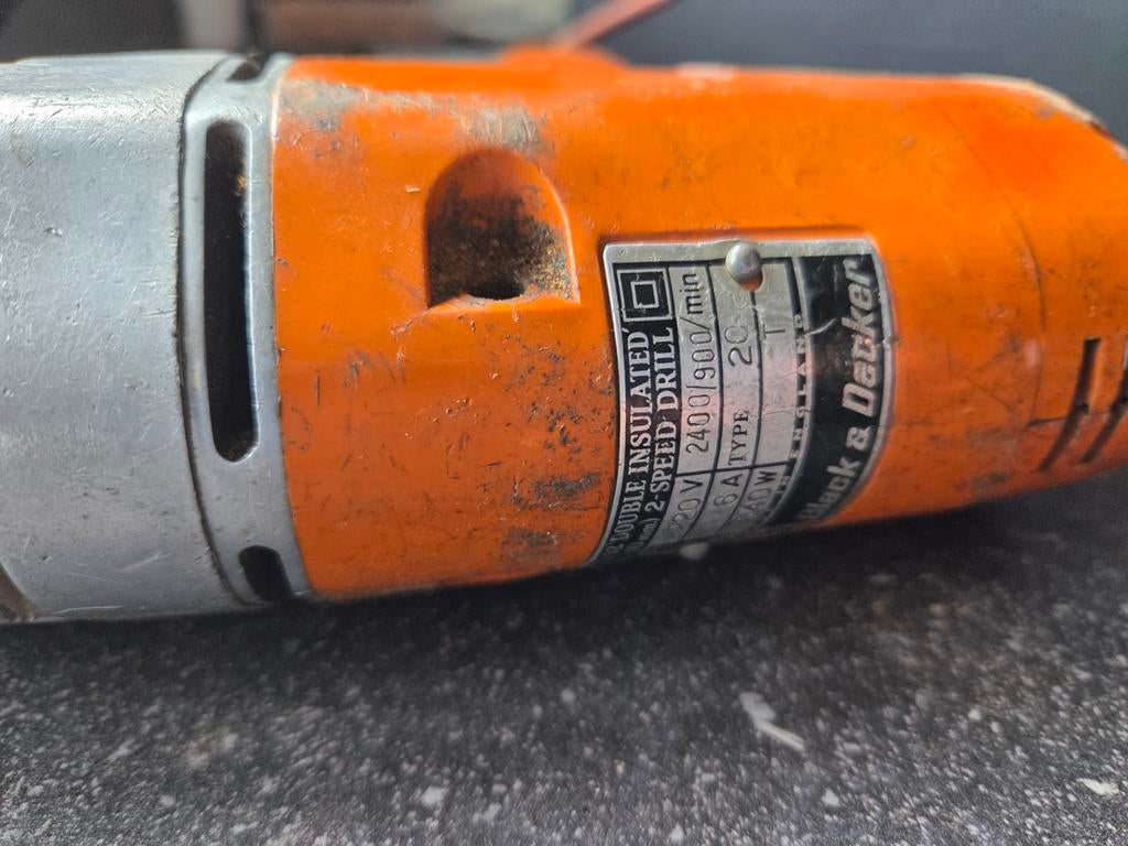 Black & Decker 2-Speed Boormachine - Gebruikt, Doe-het-zelf en Verbouw, Gereedschap | Boormachines, Ophalen of Verzenden, Gebruikt