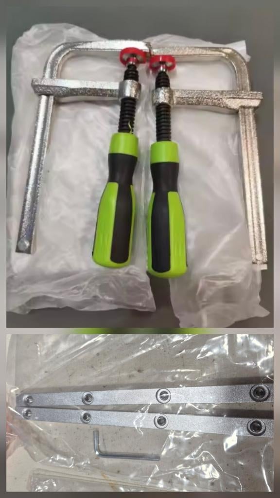 Mooie set geleiderailklemmen met koppelstukken, Doe-het-zelf en Verbouw, Gereedschap | Zaagmachines, Invalzaag, Nieuw, Ophalen of Verzenden