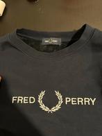 Fred Perry Sweater Maat L - Donkerblauw met geborduurd logo, Kleding | Heren, Truien en Vesten, Ophalen of Verzenden, Zo goed als nieuw