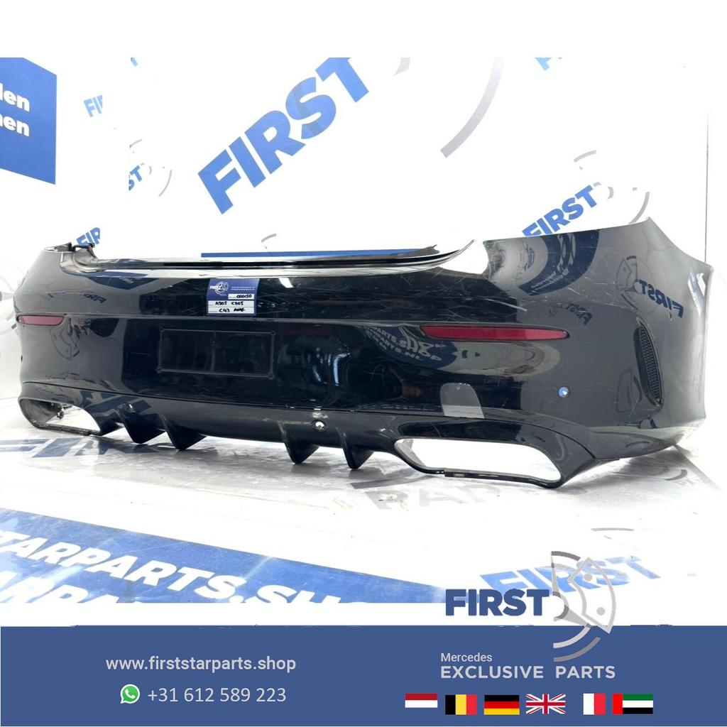C205 C63 AMG ACHTERBUMPER zwart wit grijs Mercedes C Klasse, Gebruikt, -, Ophalen of Verzenden, Achter