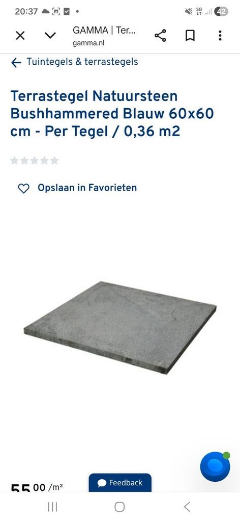 Gezocht 12 van deze tegels .60x60x2.5, Ophalen of Verzenden, Beton, Terrastegels