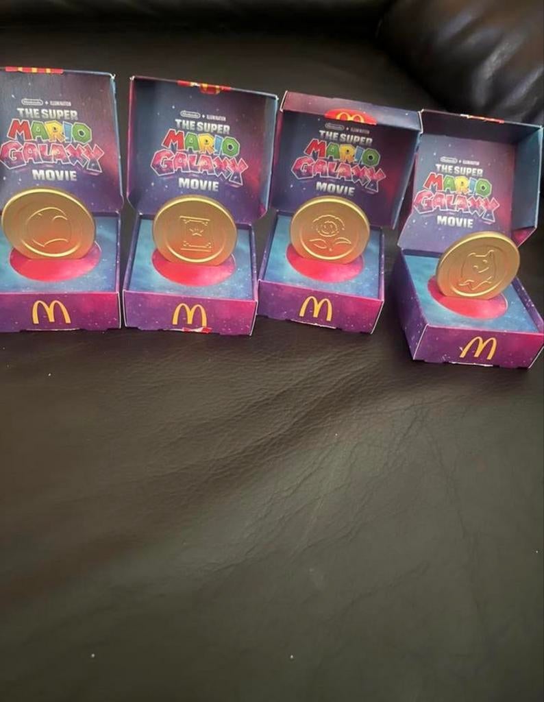 McDonald's Super Mario Galaxy Movie munten complete set, Verzamelen, Speelgoed, Ophalen of Verzenden, Nieuw