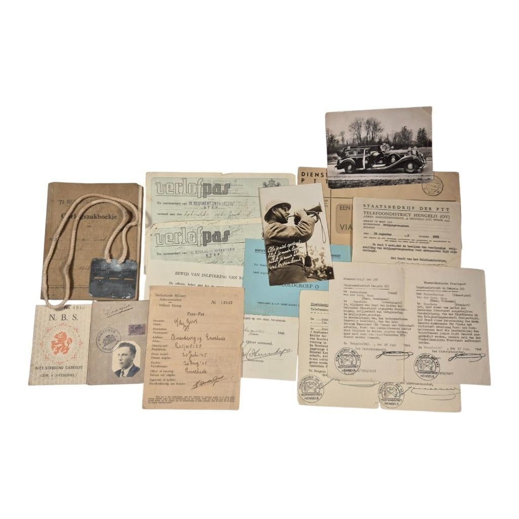 Wo2 oorlogszakboekje/documenten set 7 R.I, PTT en NBS, Verzamelen, Militaria | Tweede Wereldoorlog, 2288CL, Overige typen, Info@dbmmilitaria.nl
