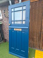 Voordeur oude boerderij met messing beslag en cilinderslot, Doe-het-zelf en Verbouw, Deuren en Horren, Ophalen, Gebruikt, 80 tot 100 cm