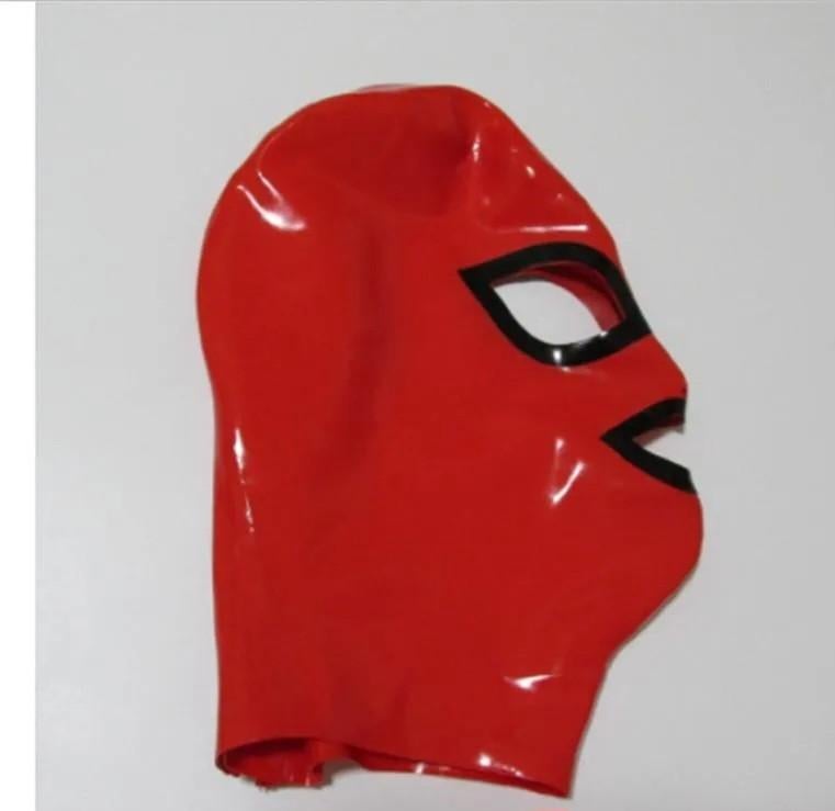 Rood latex masker - Zo goed als nieuw, Ophalen of Verzenden