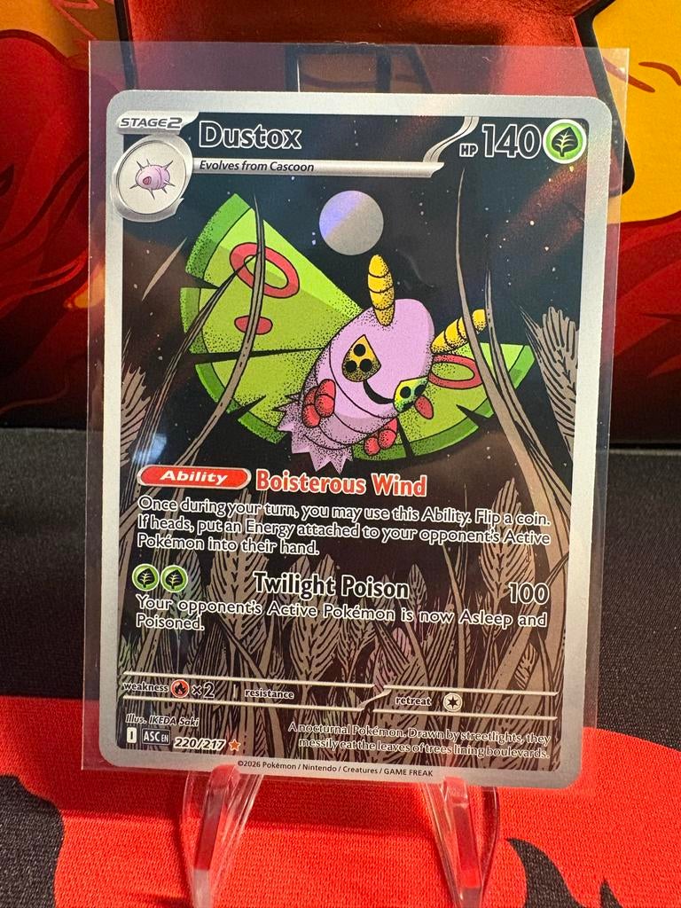 Dustox 220/217 ASC EN Pokémon Kaart, Ophalen of Verzenden, Zo goed als nieuw, Losse kaart