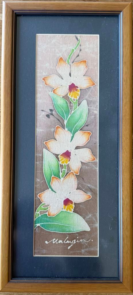 Ingelijste orchideeën afbeelding van Batik uit Maleisië, Ophalen of Verzenden