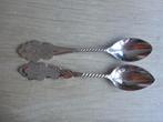 2 verzilverde lepeltjes biedermeier stijl, getordeerde steel, Ophalen of Verzenden, Zo goed als nieuw, Zilver, Los bestek