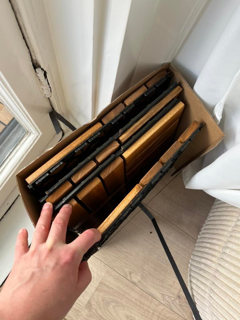 IKEA terrastegels RUNNEN (4 stuks), Tuin en Terras, Terrasdelen en Vlonders, Ophalen, Nieuw, Hout