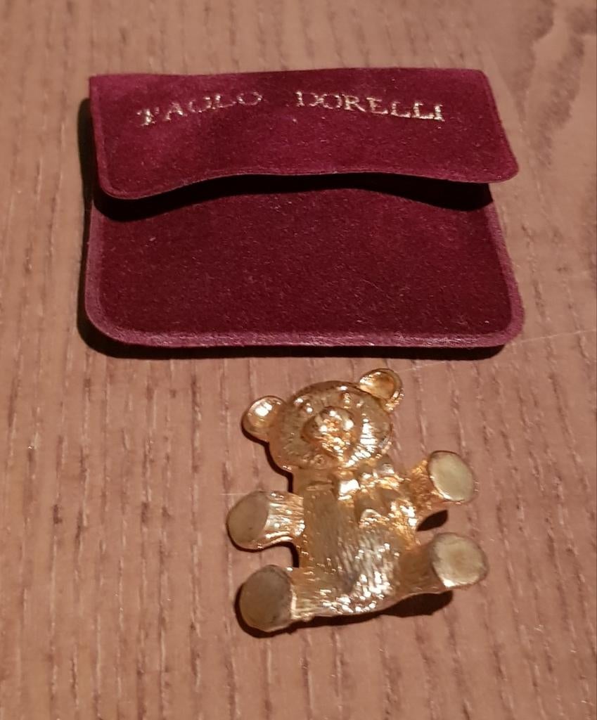 Goudkleurige beer broche goudkleurig van Paolo Dorelli, Ophalen, Zo goed als nieuw, Goud, Overige materialen