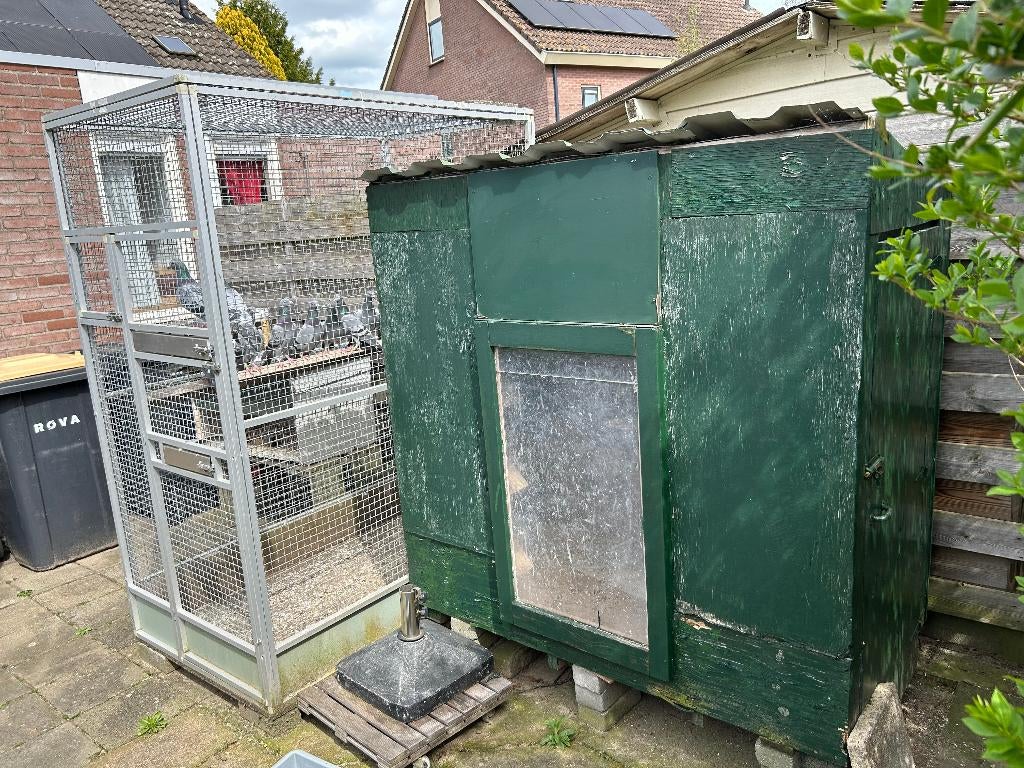 vogelhok duivenhok, Dieren en Toebehoren, Vogels | Hokken en Kooien, Gebruikt, Vogelkooi, Hout, Ophalen