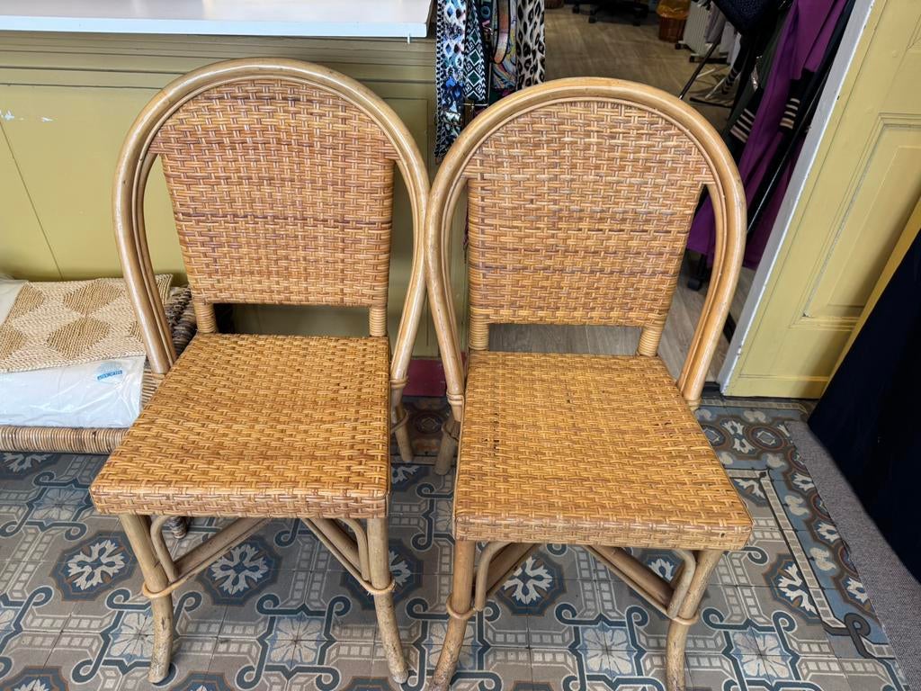 2 stuks stoelen, Ophalen, Gebruikt, Riet of Rotan, Twee
