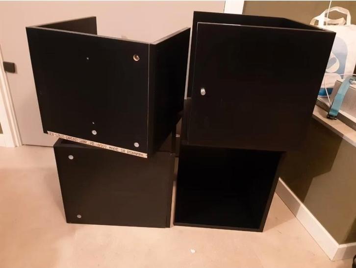 13x DEUREN inc. Inzetten Kallax Ikea zwart, Huis en Inrichting, Woonaccessoires | Schalen en Manden, Zo goed als nieuw, Vierkant
