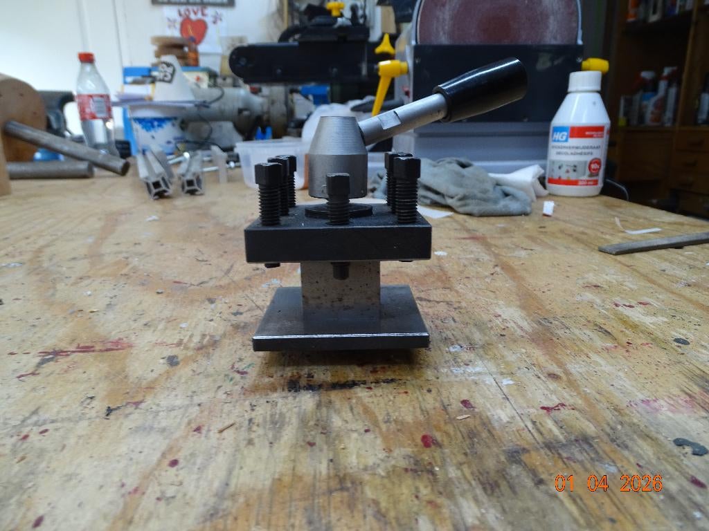 Beitelhouder voor draaibank (aangepast), Doe-het-zelf en Verbouw, Draaibanken, Ophalen of Verzenden, Gebruikt, Metaaldraaibank