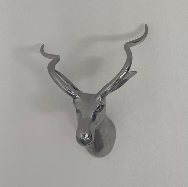 Hertenkop, Aluminium (gepolijst), nieuw, Ophalen of Verzenden, Nieuw, Zilver, Metaal