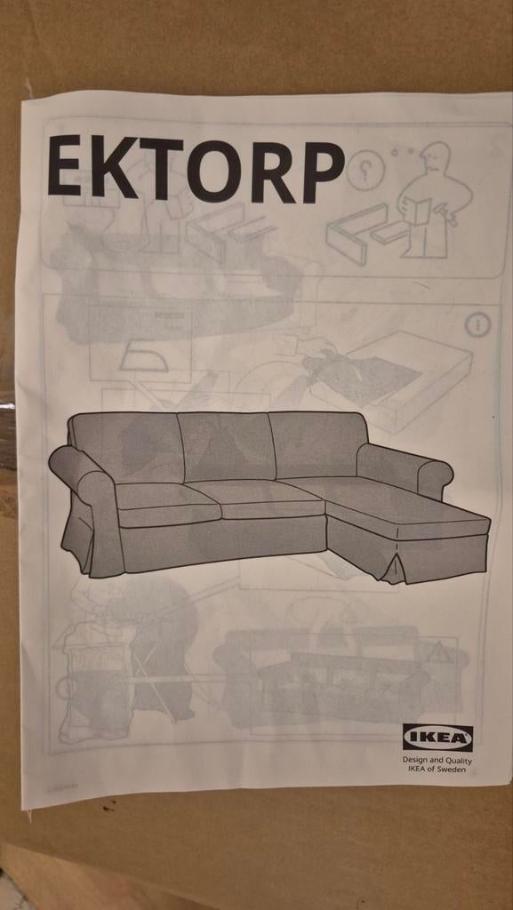 Hoes Ikea Ektorp 3-zits met chaise longue. Nieuw., Huis en Inrichting, Banken | Sofa's en Chaises Longues, Ophalen of Verzenden