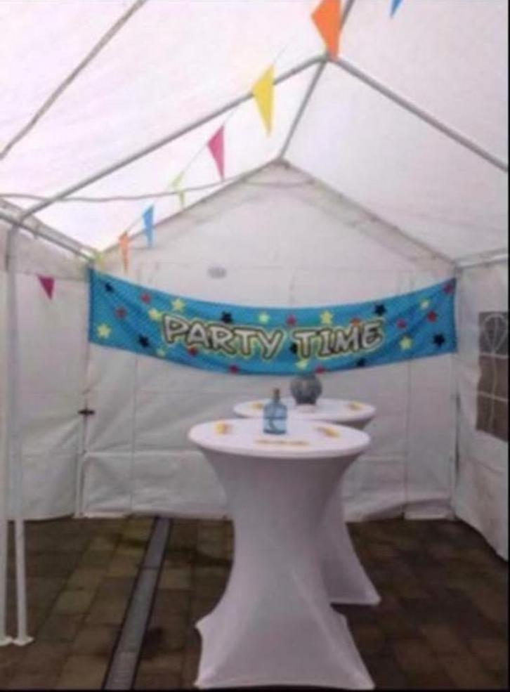 Te huur partytent statafel stafels tafels stoelen en meer, Hobby en Vrije tijd, Feestartikelen, Zo goed als nieuw, Ophalen of Verzenden