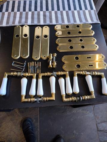5 sets klinken messing porselein 2 st badkamer wc 1 x slot 2 beschikbaar voor biedingen
