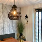 Retro Hanglamp Zwart Touw - Lina Drop, Ophalen of Verzenden, Zo goed als nieuw, 75 cm of meer, Stof