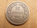Finland - Zeldzame 25 pennia Nicholas II, 1875S, zilver pr, Ophalen of Verzenden, Overige landen, Losse munt, Zilver
